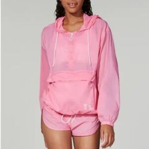Les Girls Les Boys Oversized Pullover Windbreaker‎ Pack A Mac Jacket SZ XS